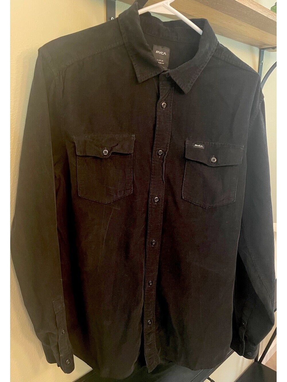 Men’s RVCA Button Down Shirt Size Large Black